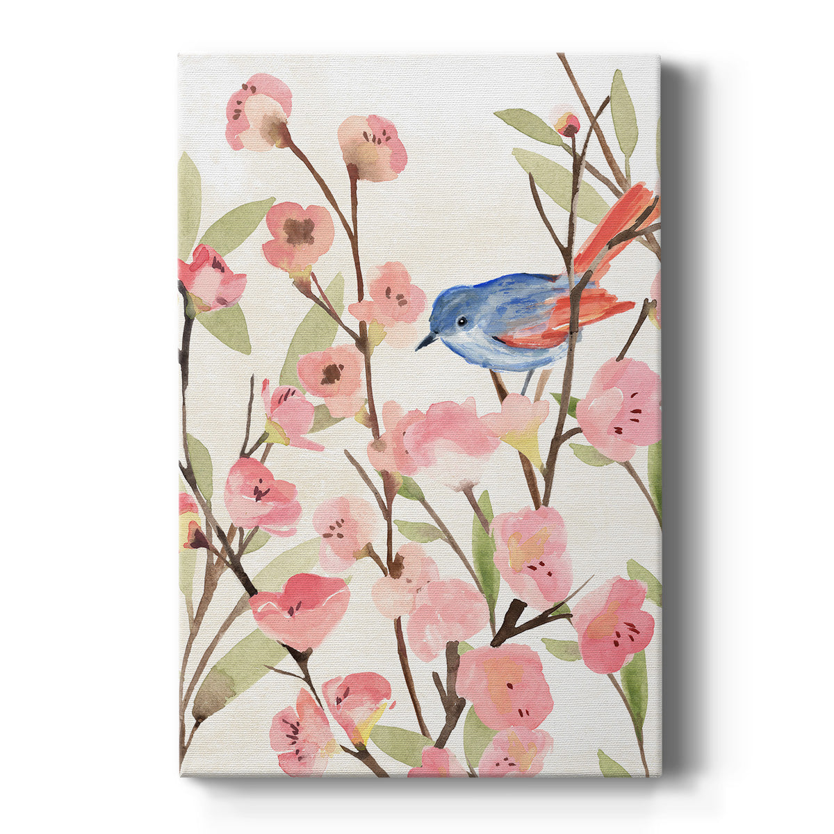 Cherry Blossom Perch II Premium Gallery Wrapped Canvas - Ready to Hang
