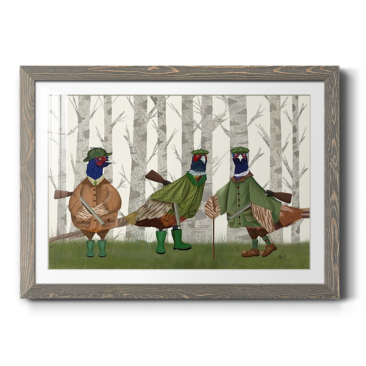 Pheasant Shooting Party Group 2-Premium Framed Print - Ready to Hang