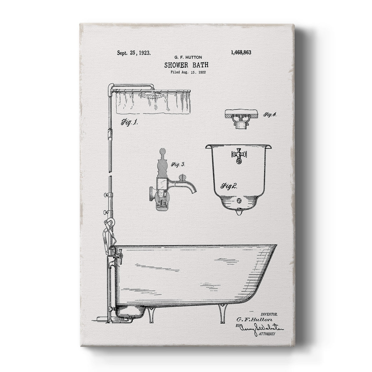 Vintage Bath I - Canvas Art Print