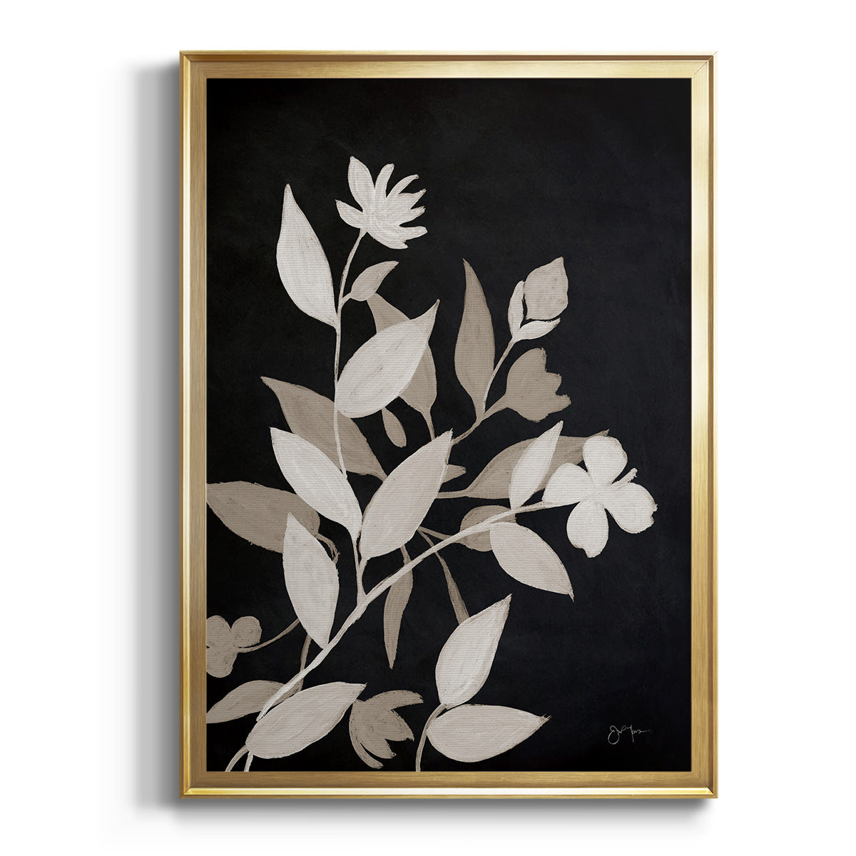 Sepia Botanical Journal I - Modern Framed Canvas Print