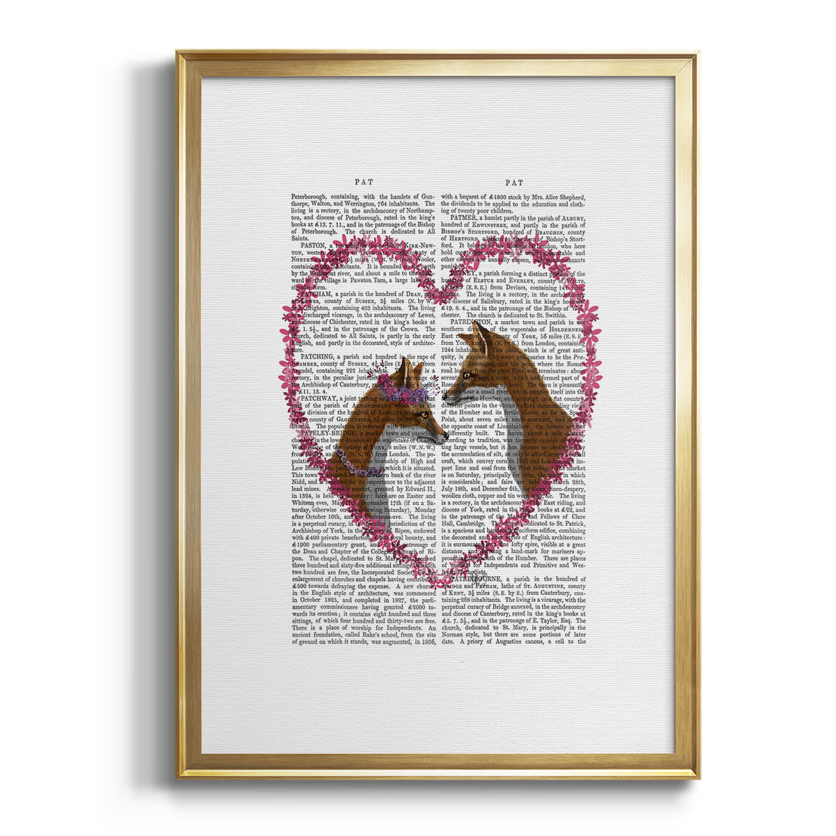 Foxes in Pink Heart Premium Framed Print - Ready to Hang