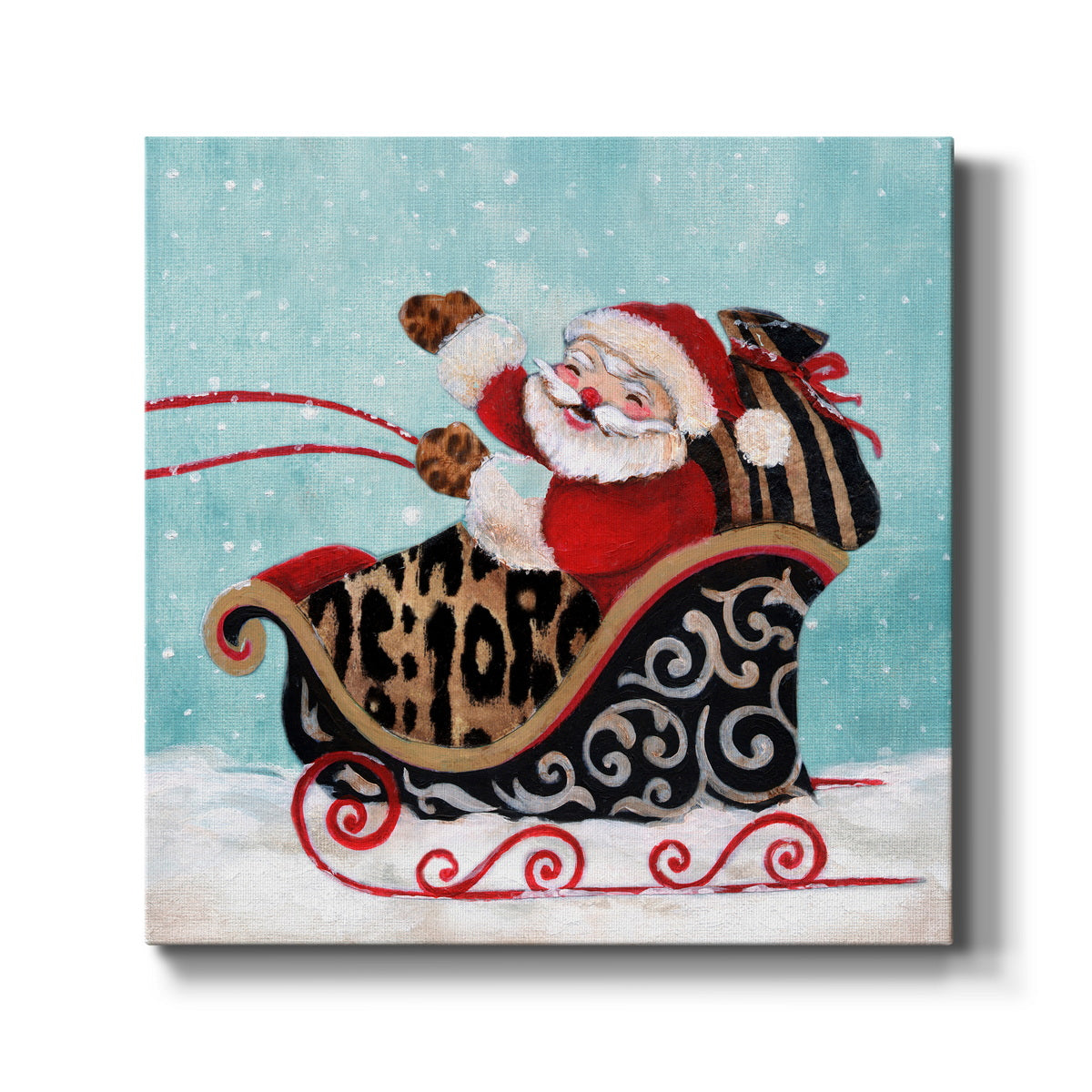 Santa And His Sleigh - Canvas Art Print