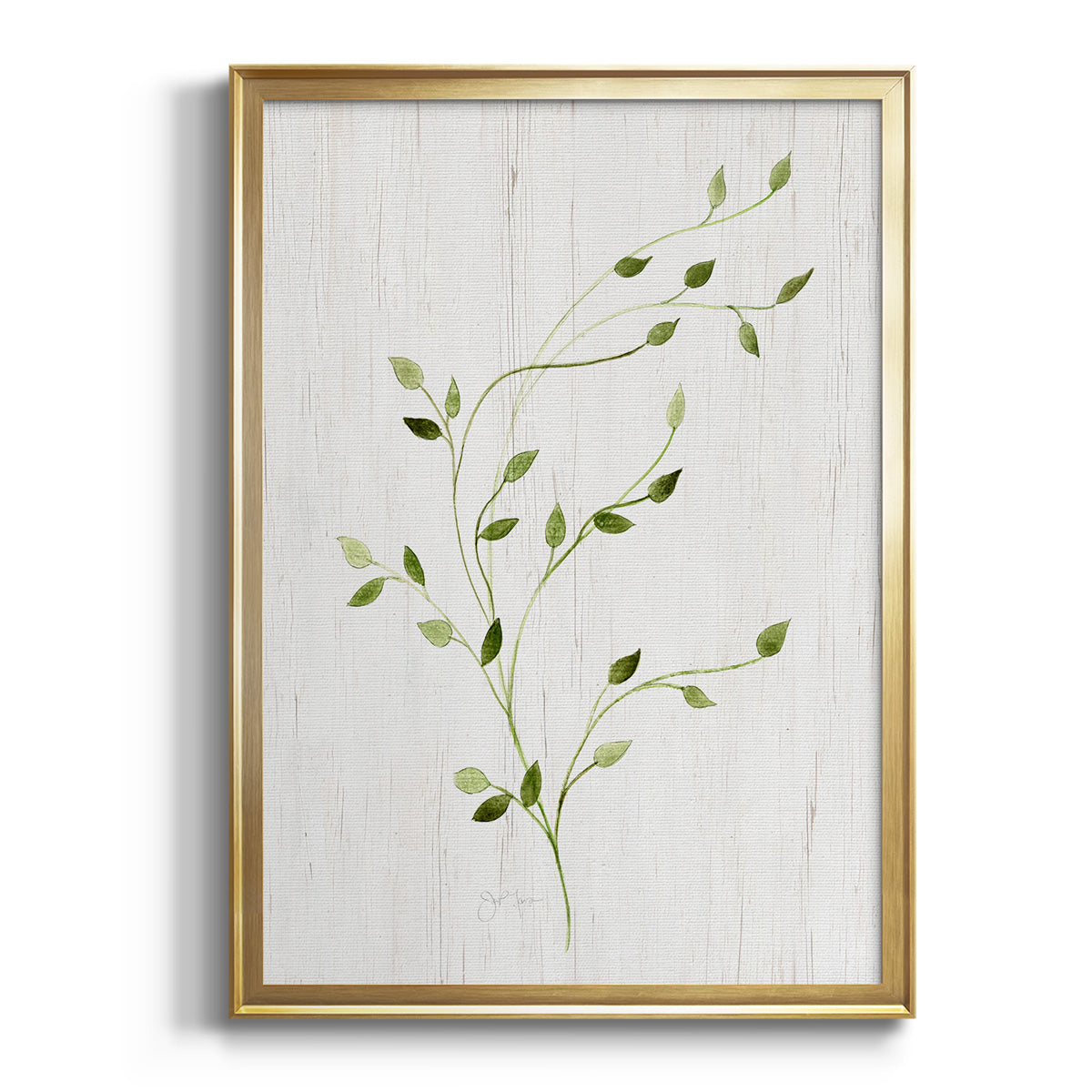 Sepia Botanical Journal I - Modern Framed Canvas Print