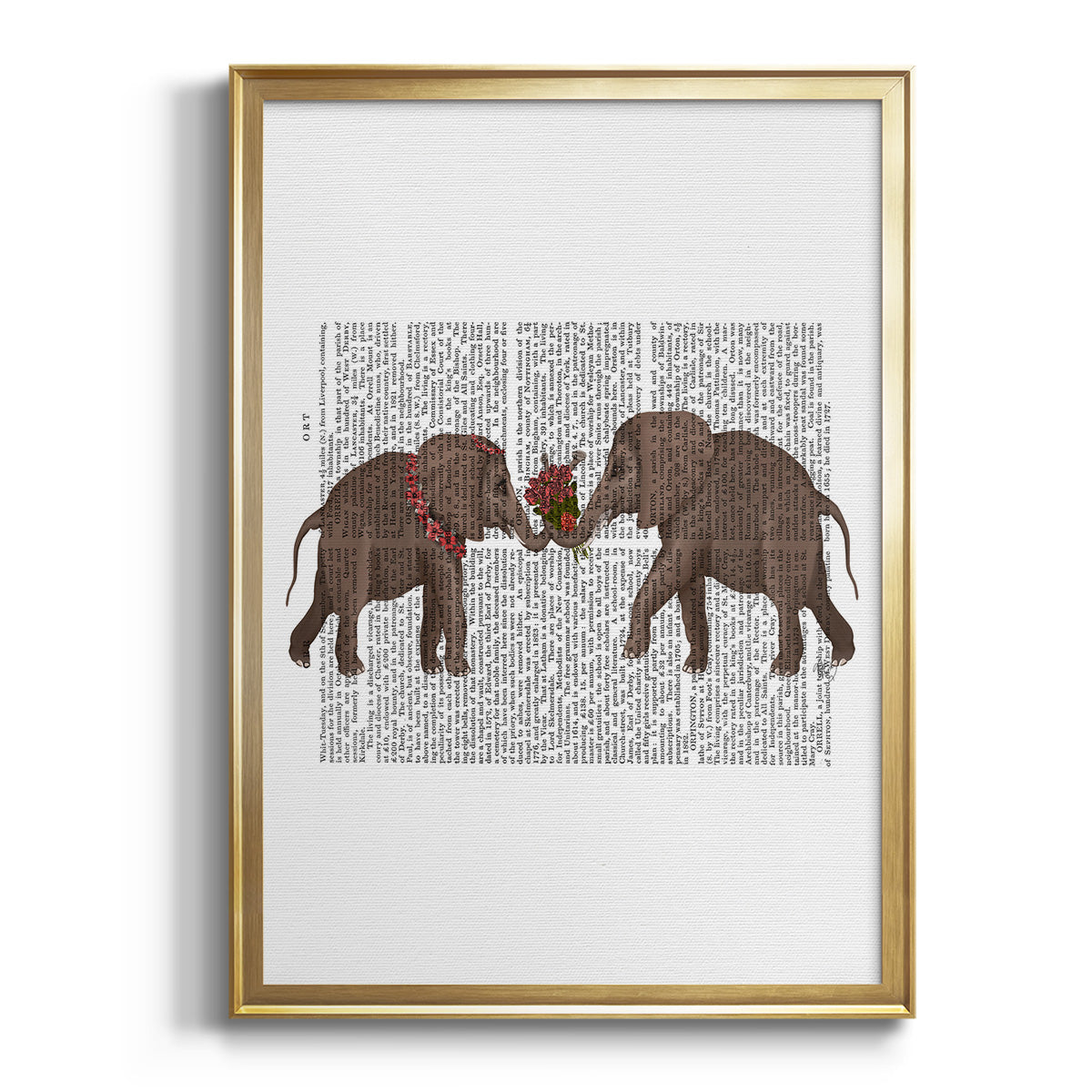 Elephant Bouquet, Landscape Premium Framed Print - Ready to Hang