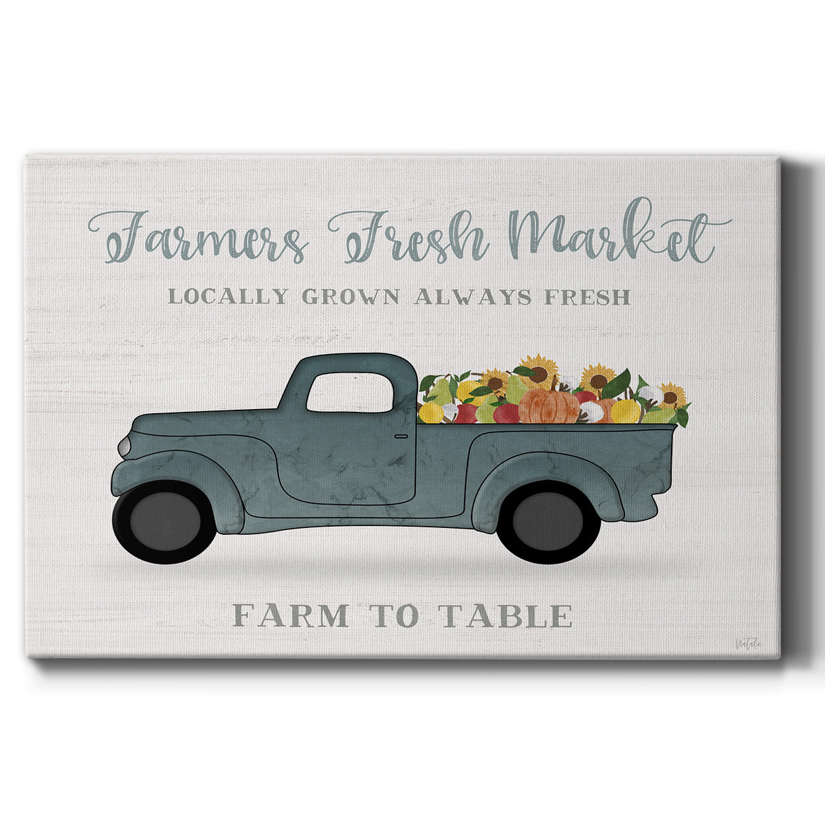 Fresh Sunflowers Truck - Canvas Art Print