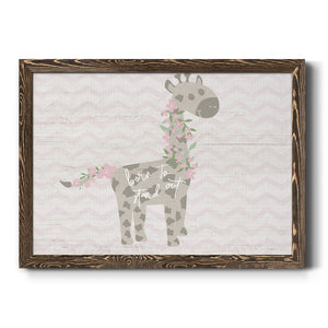 Floral Giraffe-Premium Framed Canvas - Ready to Hang