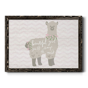 Floral Llama-Premium Framed Canvas - Ready to Hang