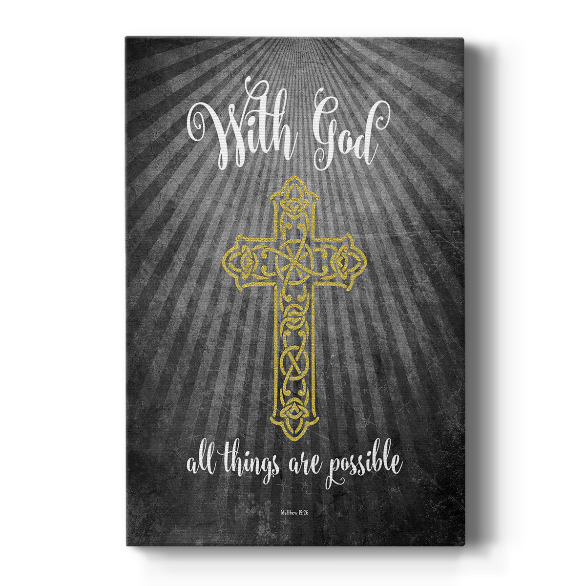 With God Gold Premium Gallery Wrapped Canvas - Ready to Hang