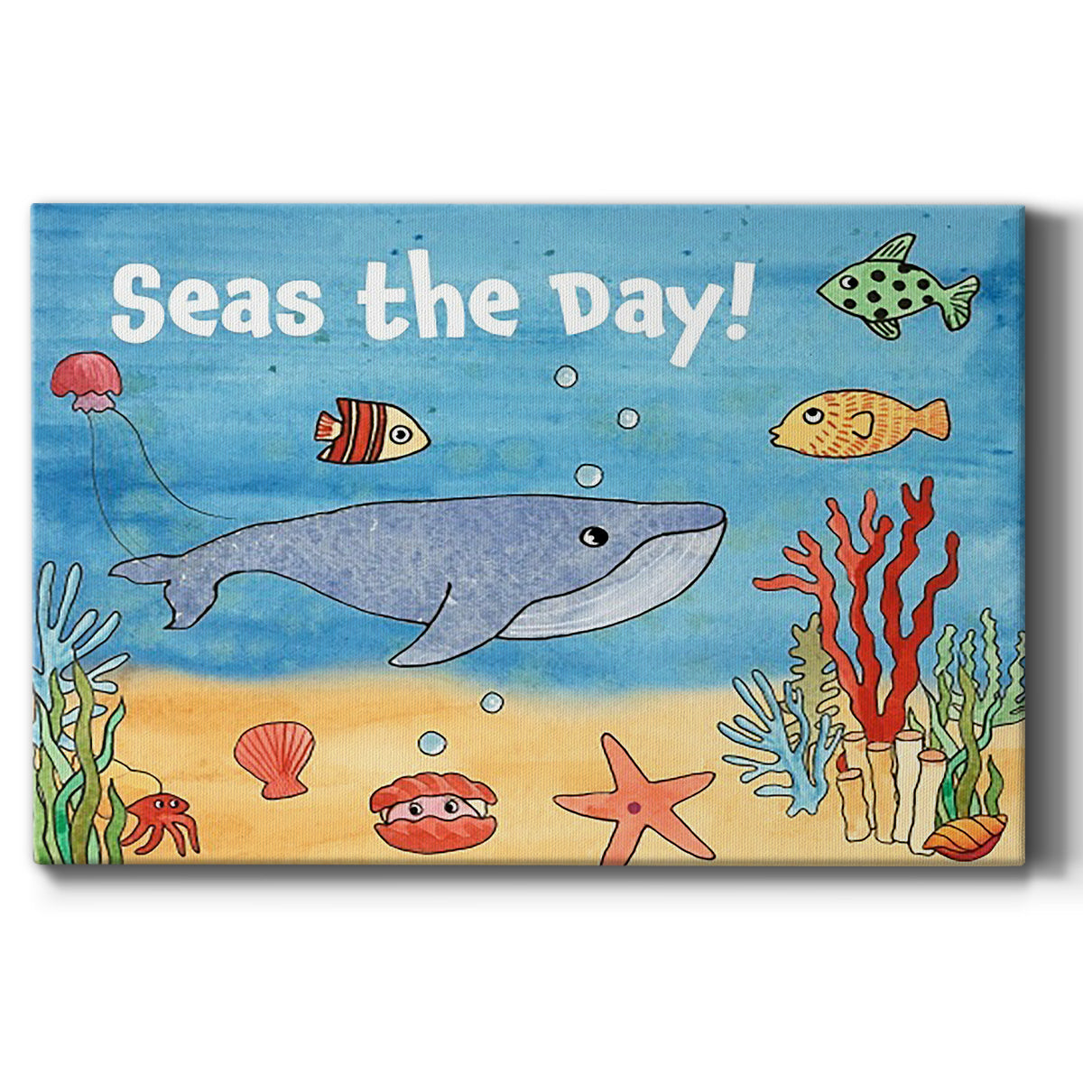 Cute Sea Creatures II Premium Gallery Wrapped Canvas - Ready to Hang