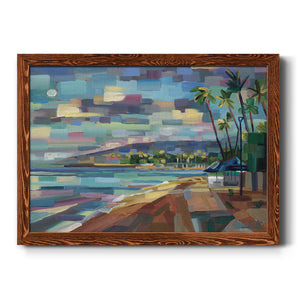 Morning Moon Over Waikiki-Premium Framed Canvas - Ready to Hang