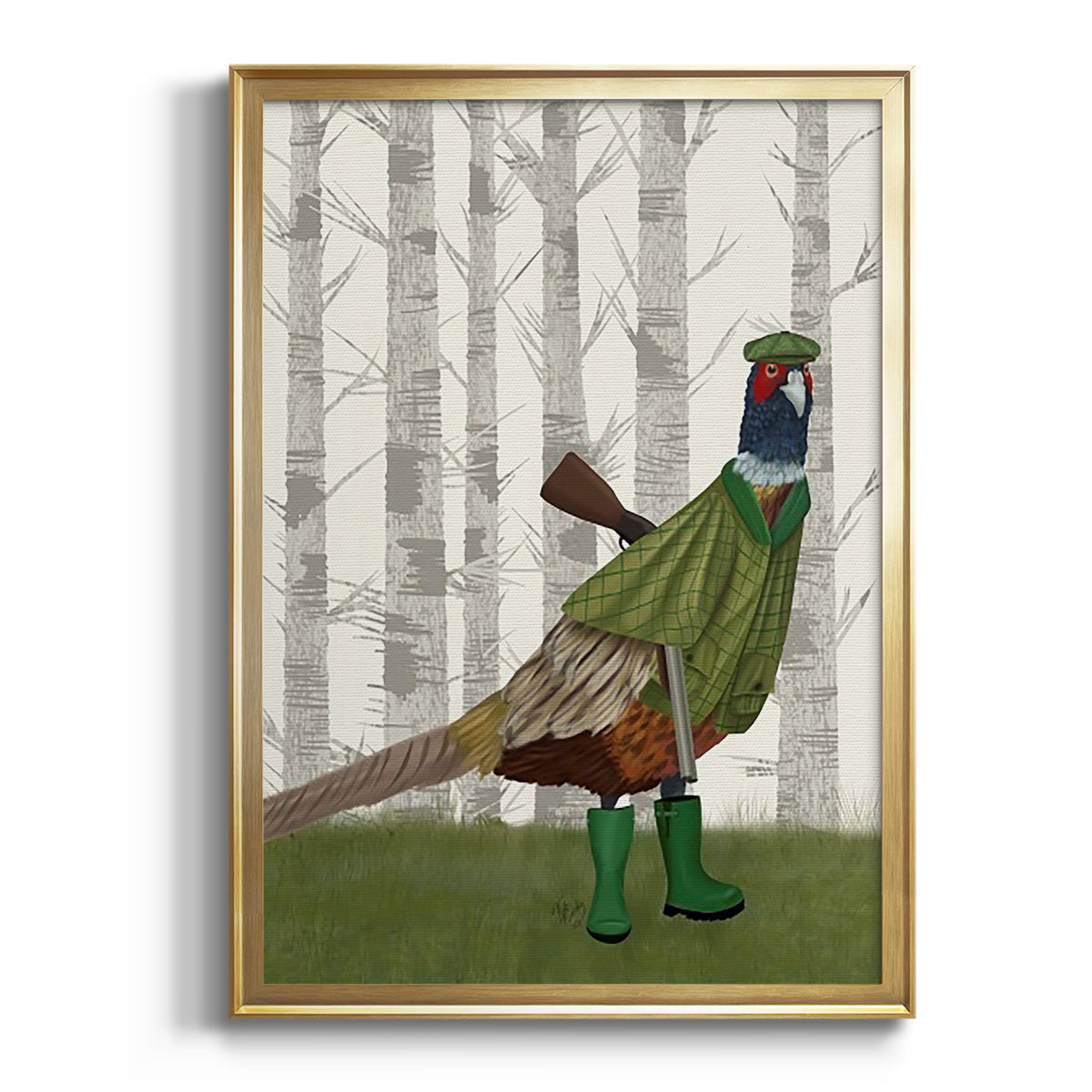 Pheasant Shooting Party 2 Premium Framed Print - Ready to Hang