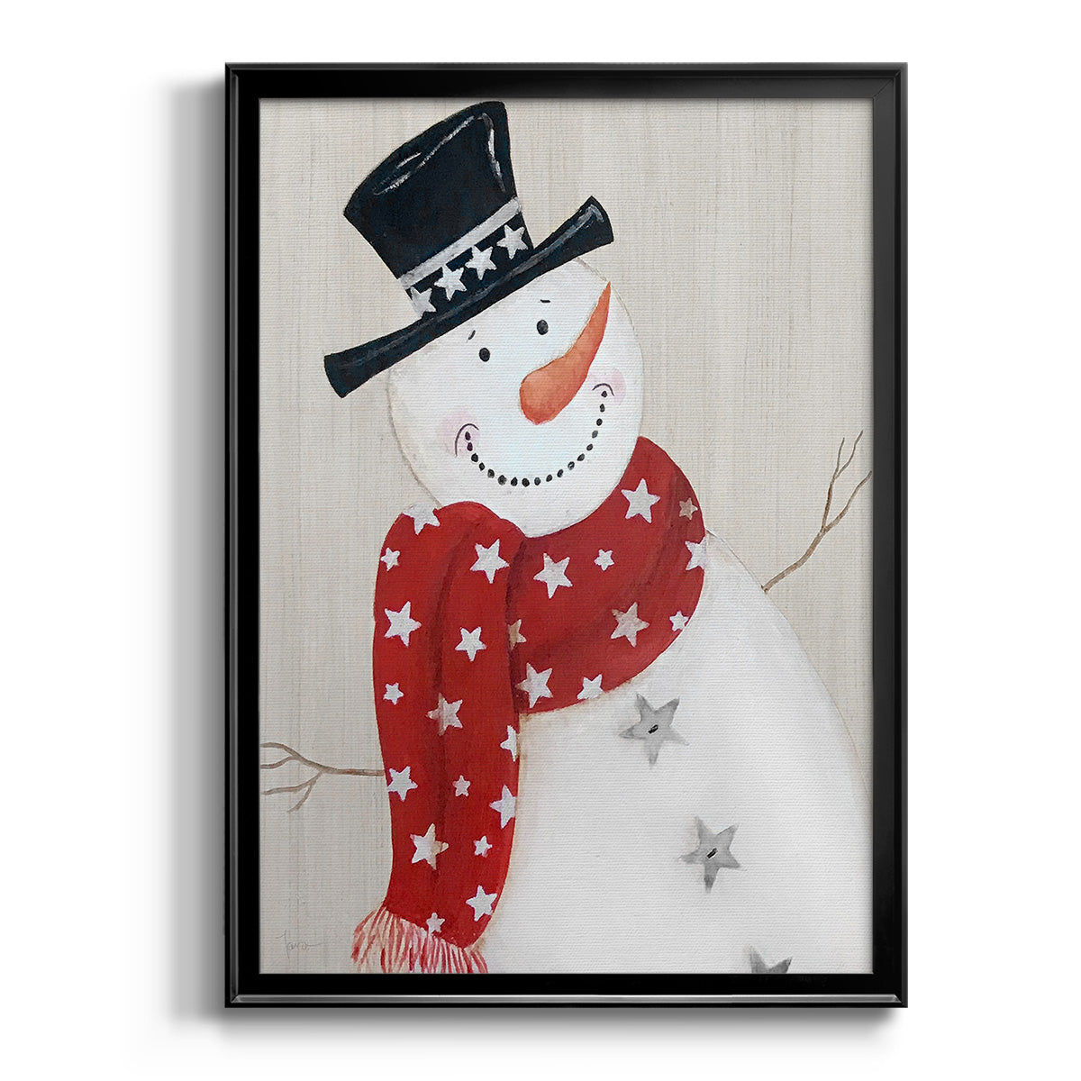 Festive Snowman I Premium Framed Print - Ready to Hang