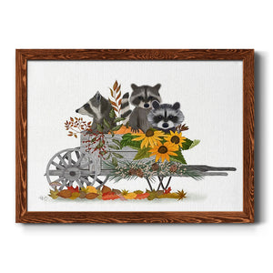 Raccoon Wheelbarrow-Premium Framed Canvas - Ready to Hang