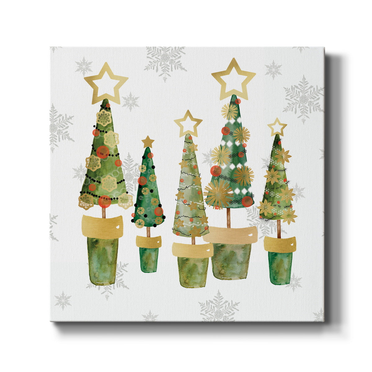 Golden Christams Trees - Canvas Art Print