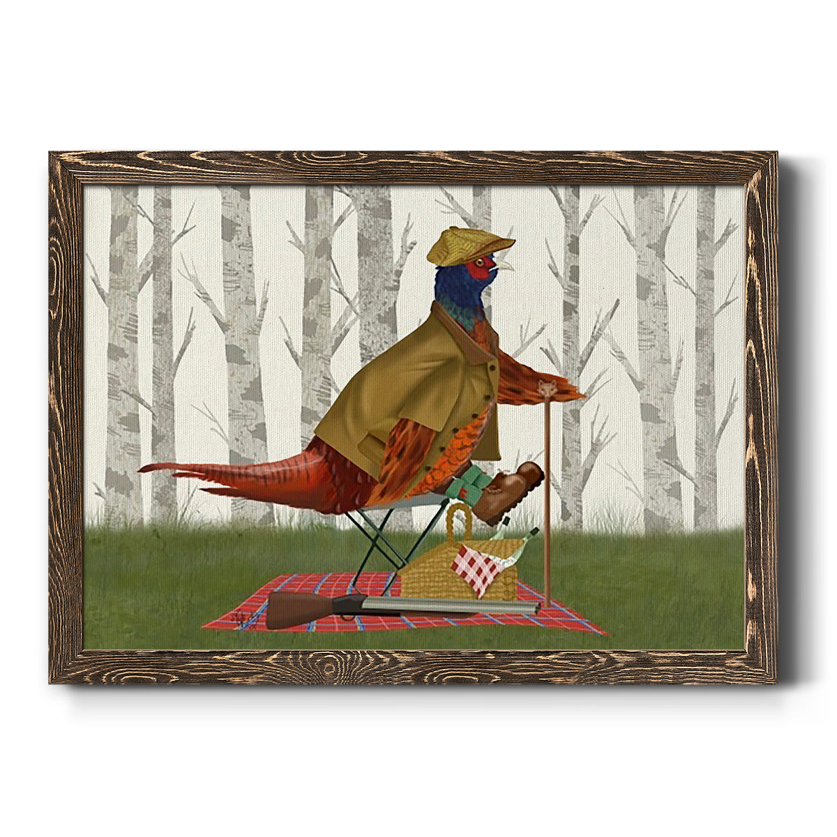 Pheasant Shooting Party 4-Premium Framed Canvas - Ready to Hang