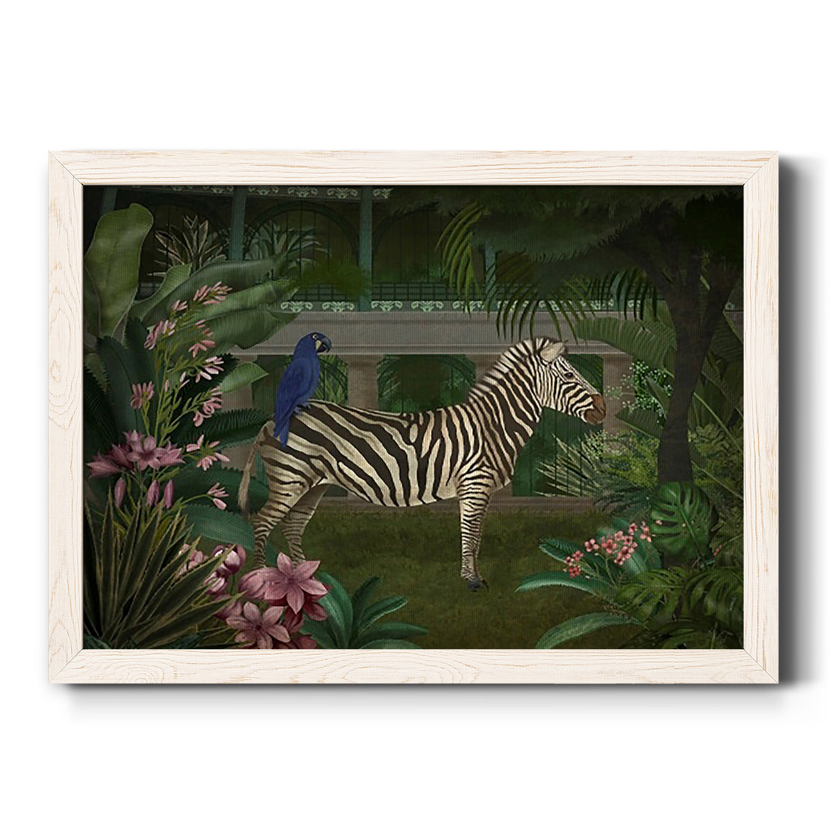 Zebra In Conservatory-Premium Framed Canvas - Ready to Hang