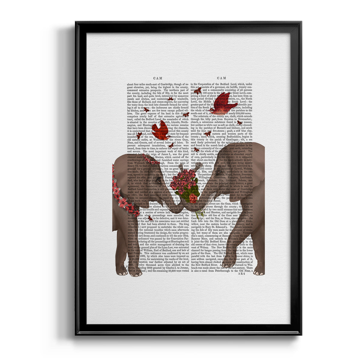 Elephant Bouquet, Portrait Premium Framed Print - Ready to Hang