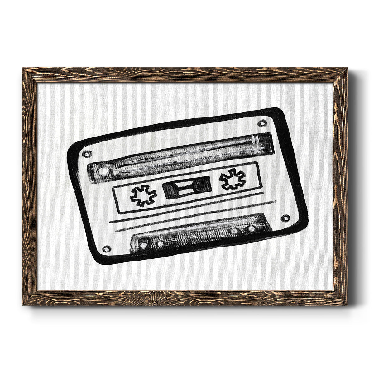 Cassette Sketch-Premium Framed Canvas - Ready to Hang