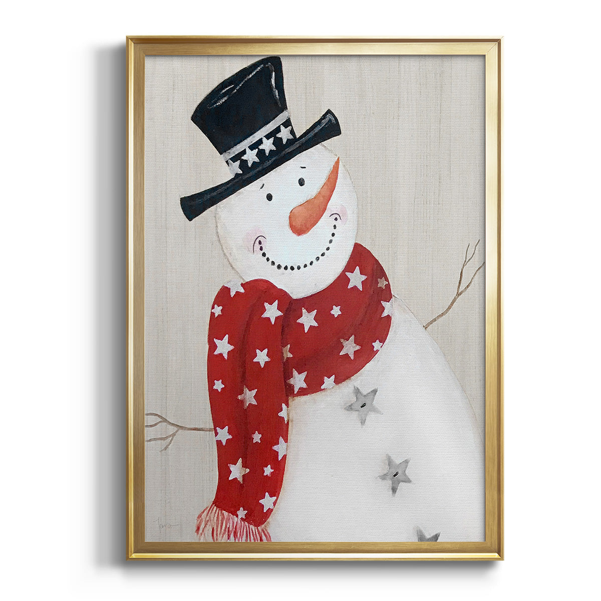 Festive Snowman I Premium Framed Print - Ready to Hang
