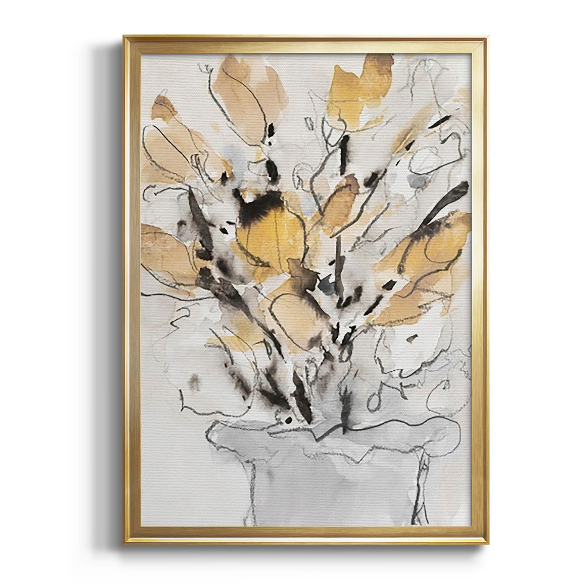 Sepia Botanical Journal I - Modern Framed Canvas Print