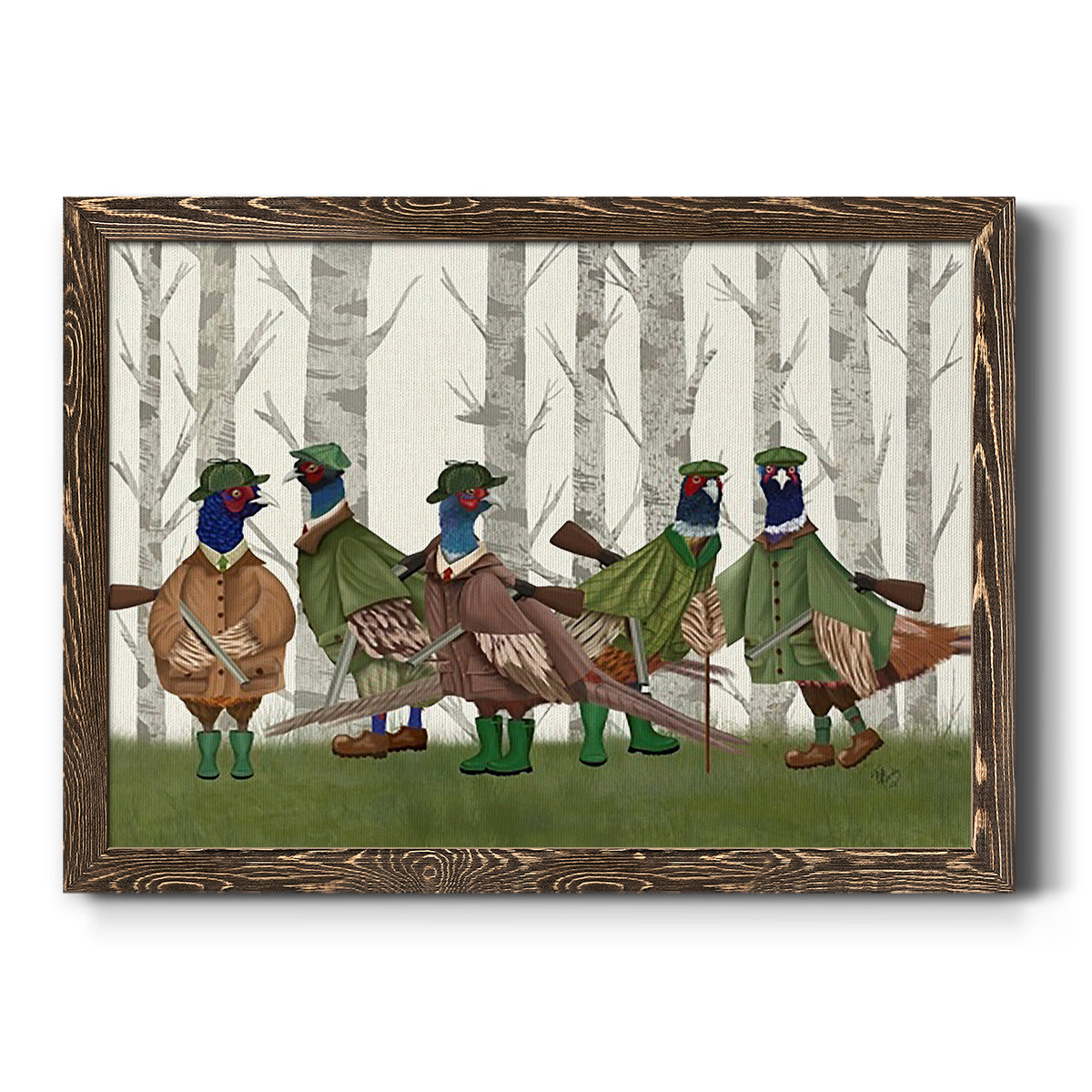 Pheasant Shooting Party Group 3-Premium Framed Canvas - Ready to Hang