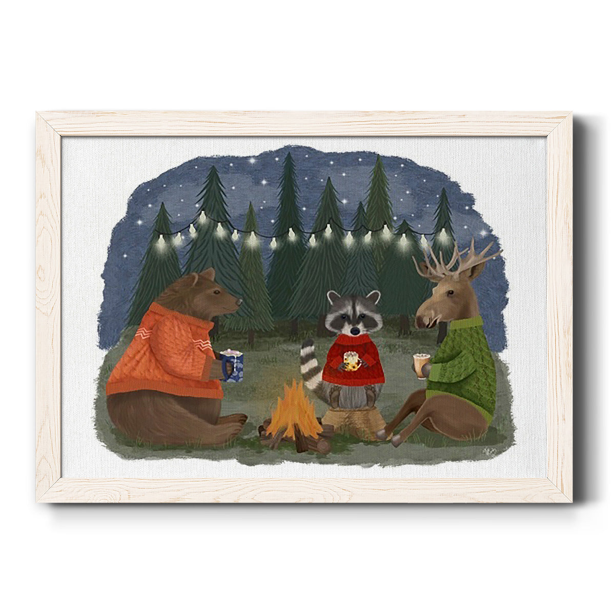 Campfire Hot Chocolate-Premium Framed Canvas - Ready to Hang