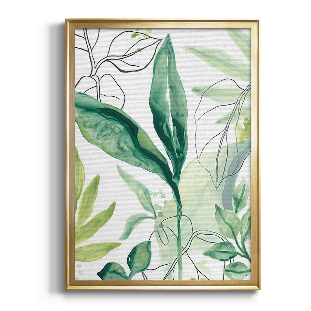 Sepia Botanical Journal I - Modern Framed Canvas Print