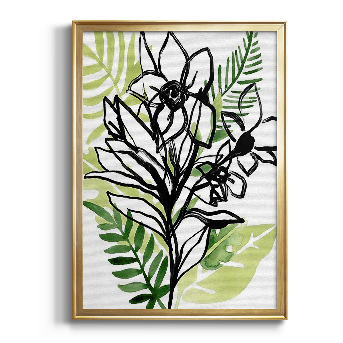 Sepia Botanical Journal I - Modern Framed Canvas Print