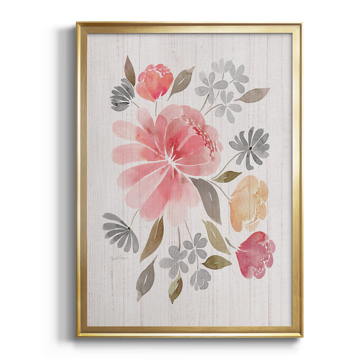 Sepia Botanical Journal I - Modern Framed Canvas Print