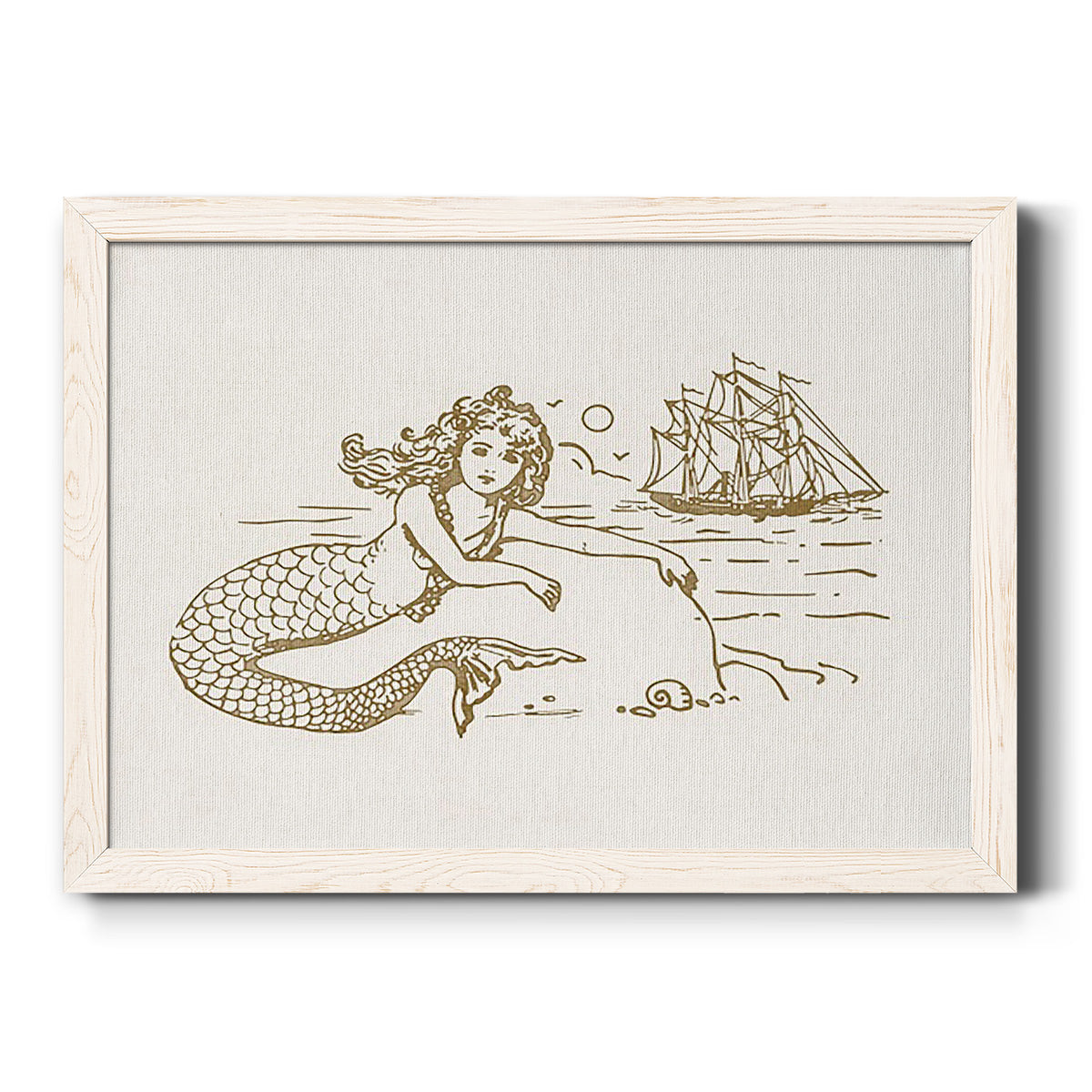 Sunning Mermaid I-Premium Framed Canvas - Ready to Hang