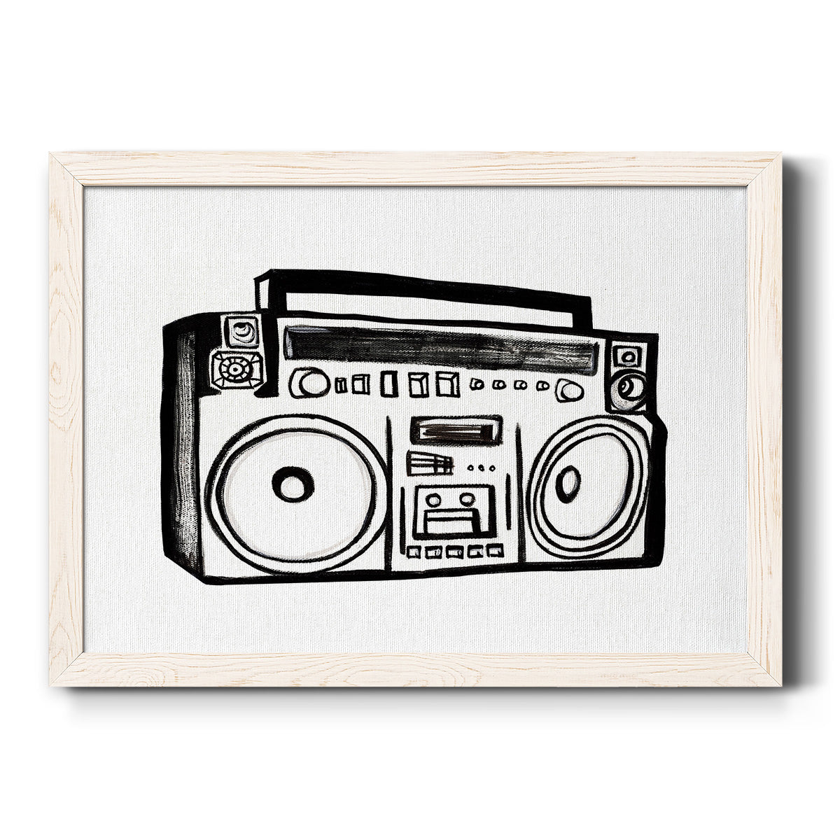 Boombox Sketch-Premium Framed Canvas - Ready to Hang