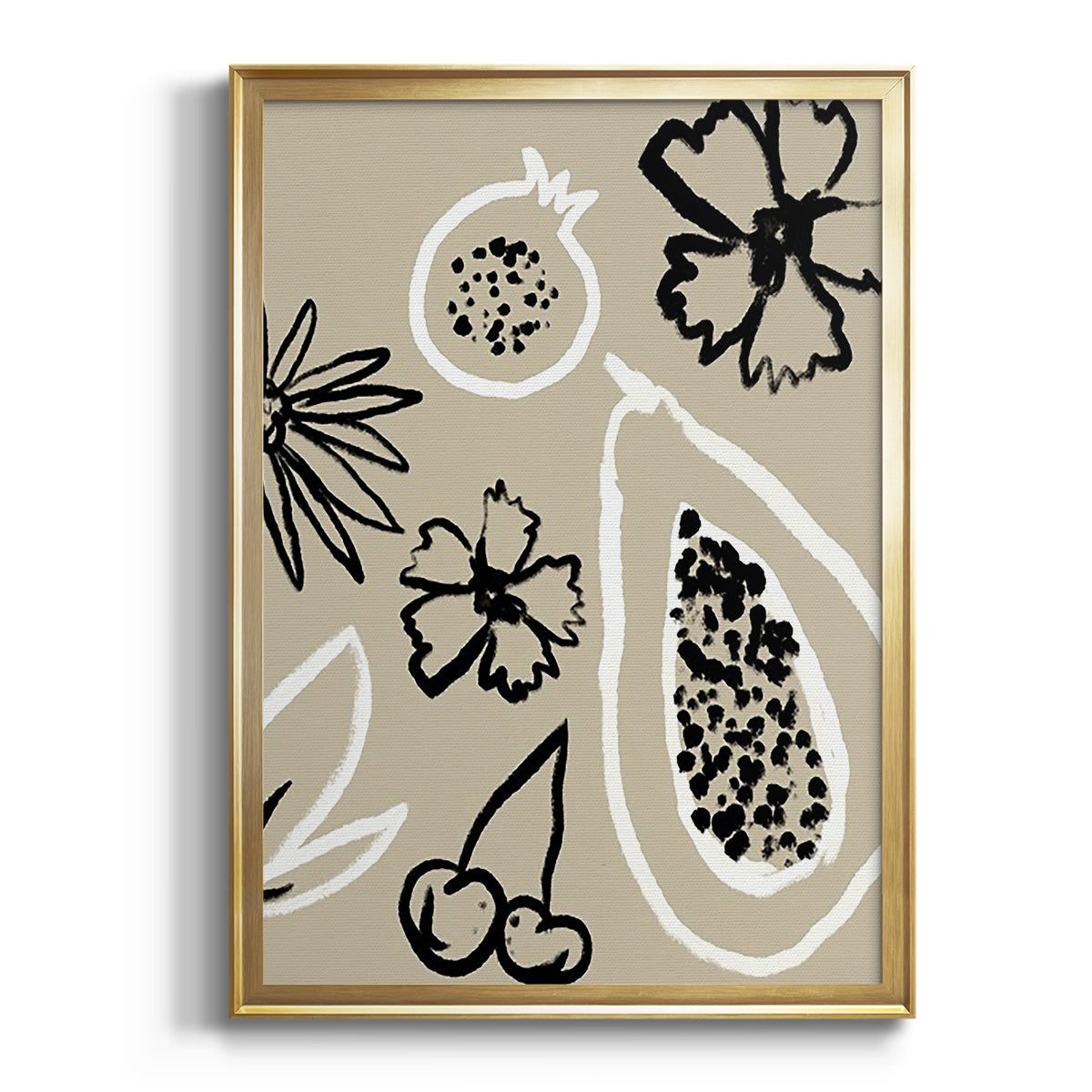 Sepia Botanical Journal I - Modern Framed Canvas Print
