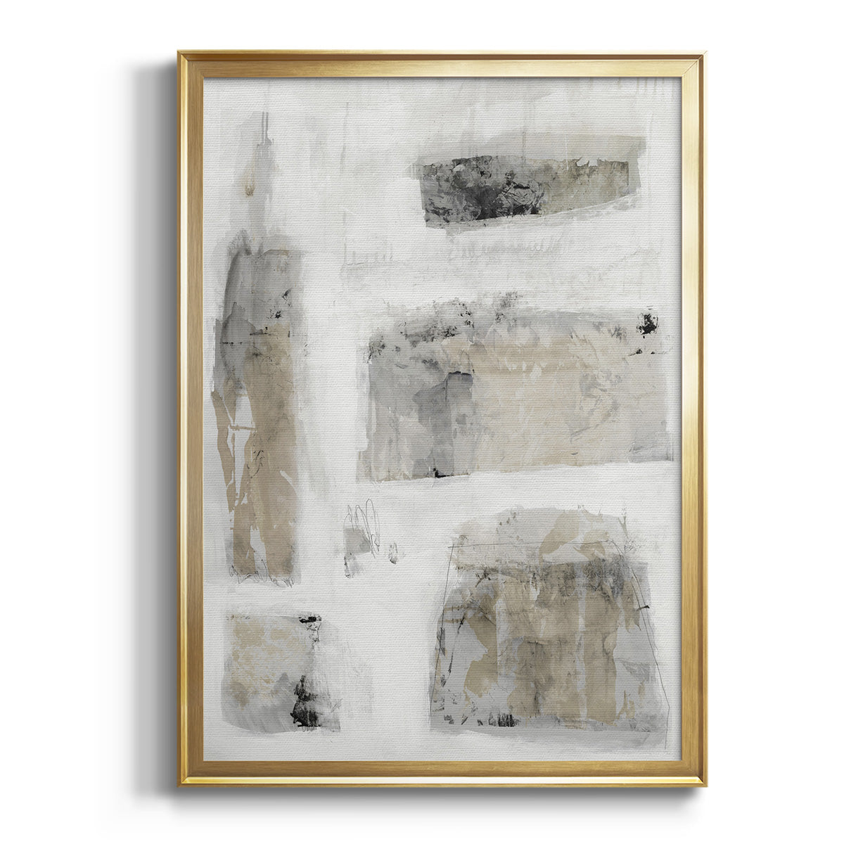 Sepia Botanical Journal I - Modern Framed Canvas Print