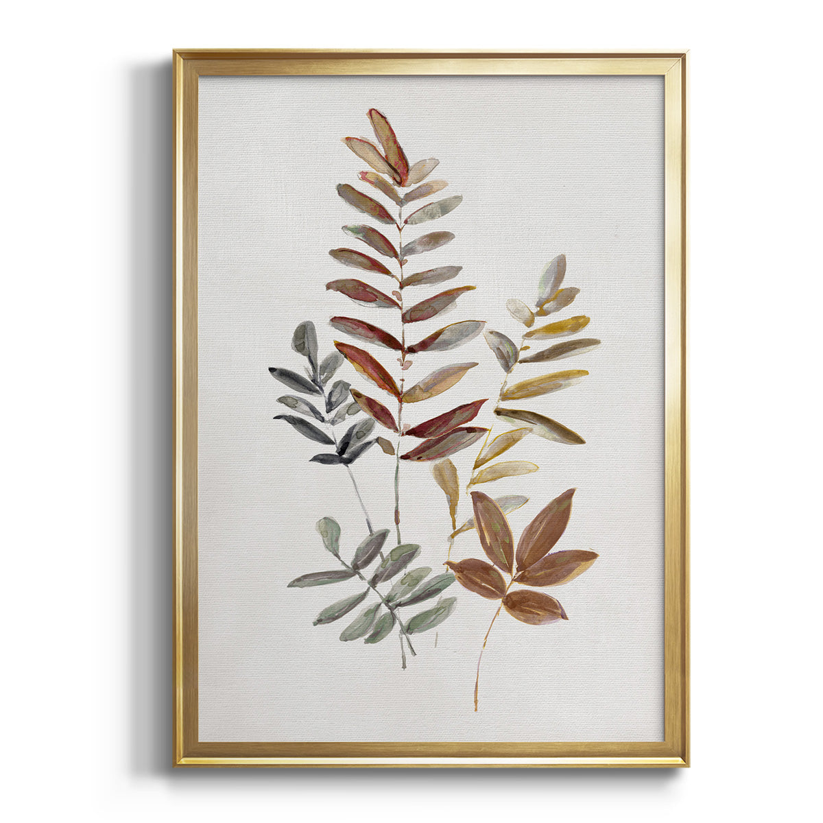 Sepia Botanical Journal I - Modern Framed Canvas Print