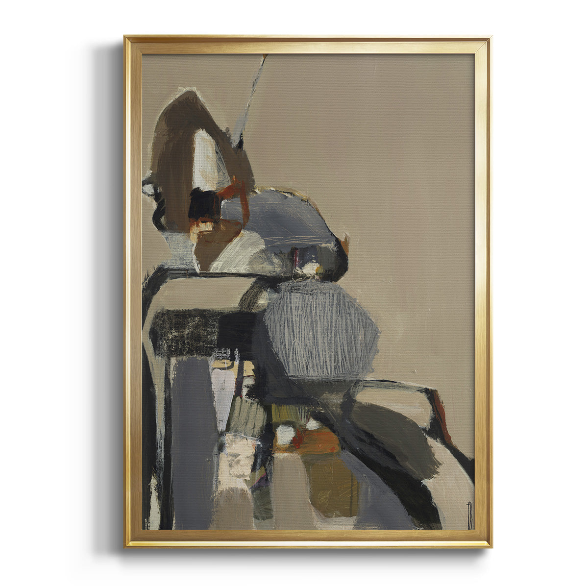 Sepia Botanical Journal I - Modern Framed Canvas Print