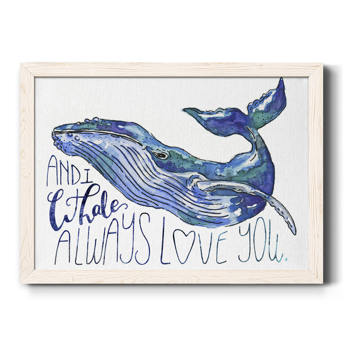 Whale Love I-Premium Framed Canvas - Ready to Hang