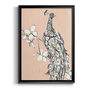 Peacock in Gold I Premium Framed Print - Ready to Hang