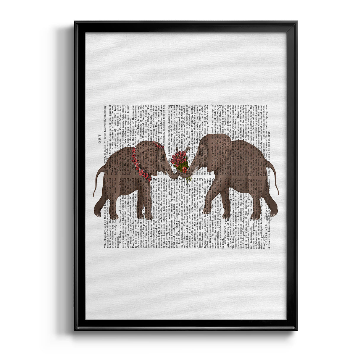 Elephant Bouquet, Landscape Premium Framed Print - Ready to Hang