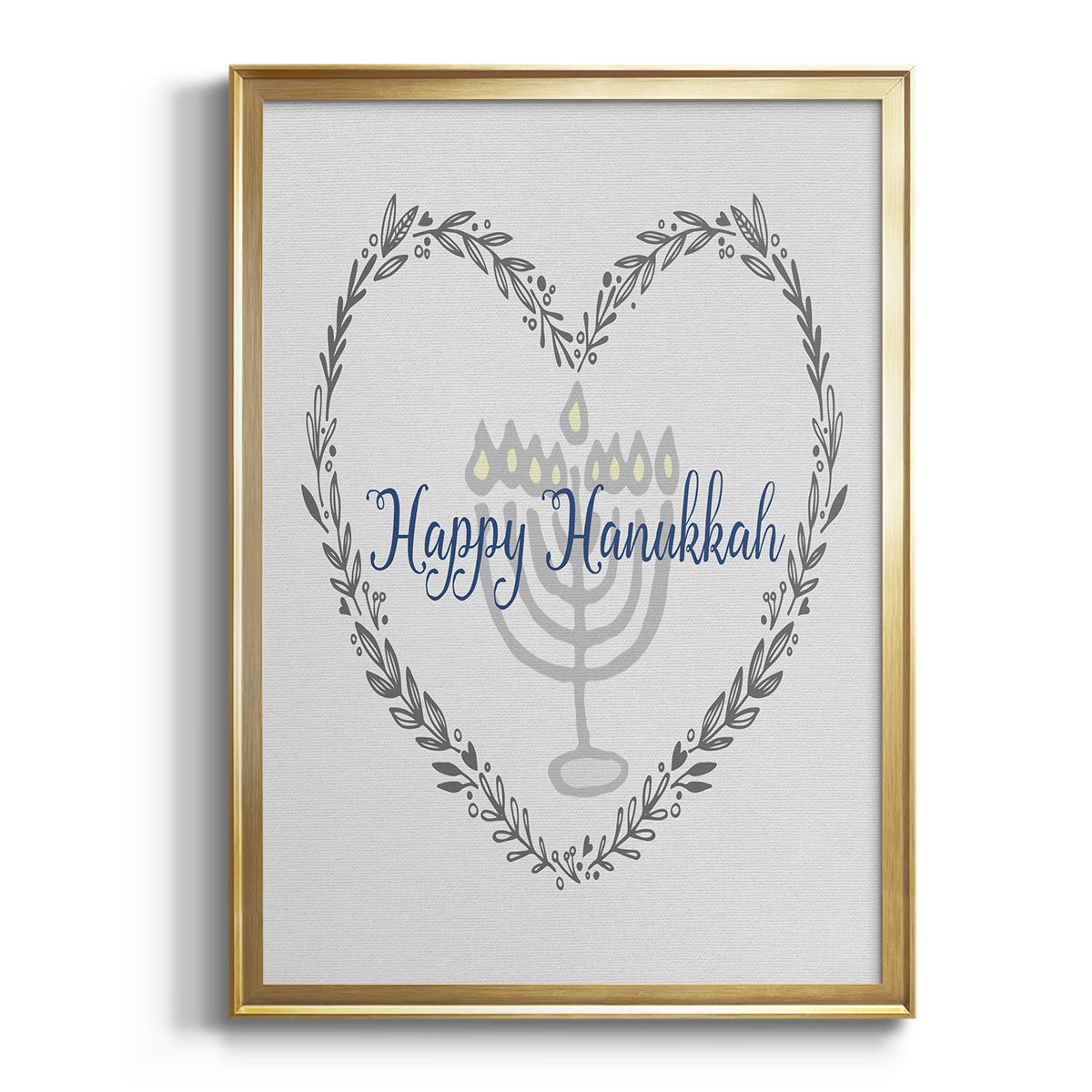 Hanukkah Heart Premium Framed Print - Ready to Hang