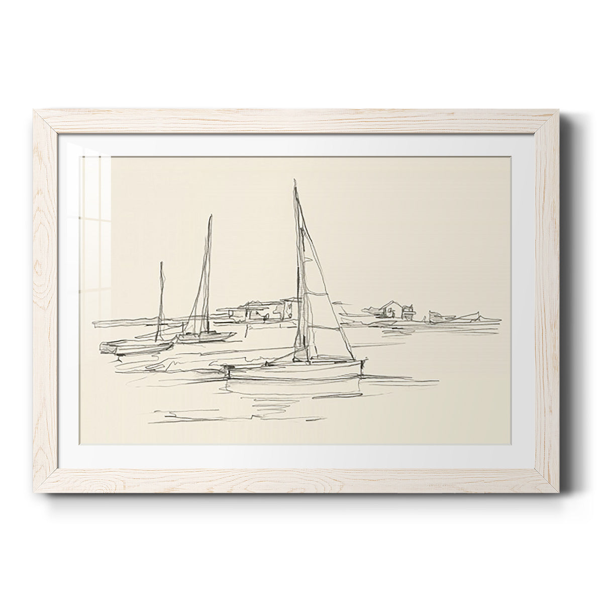 Coastal Contour Sketch I-Premium Framed Print - Ready to Hang