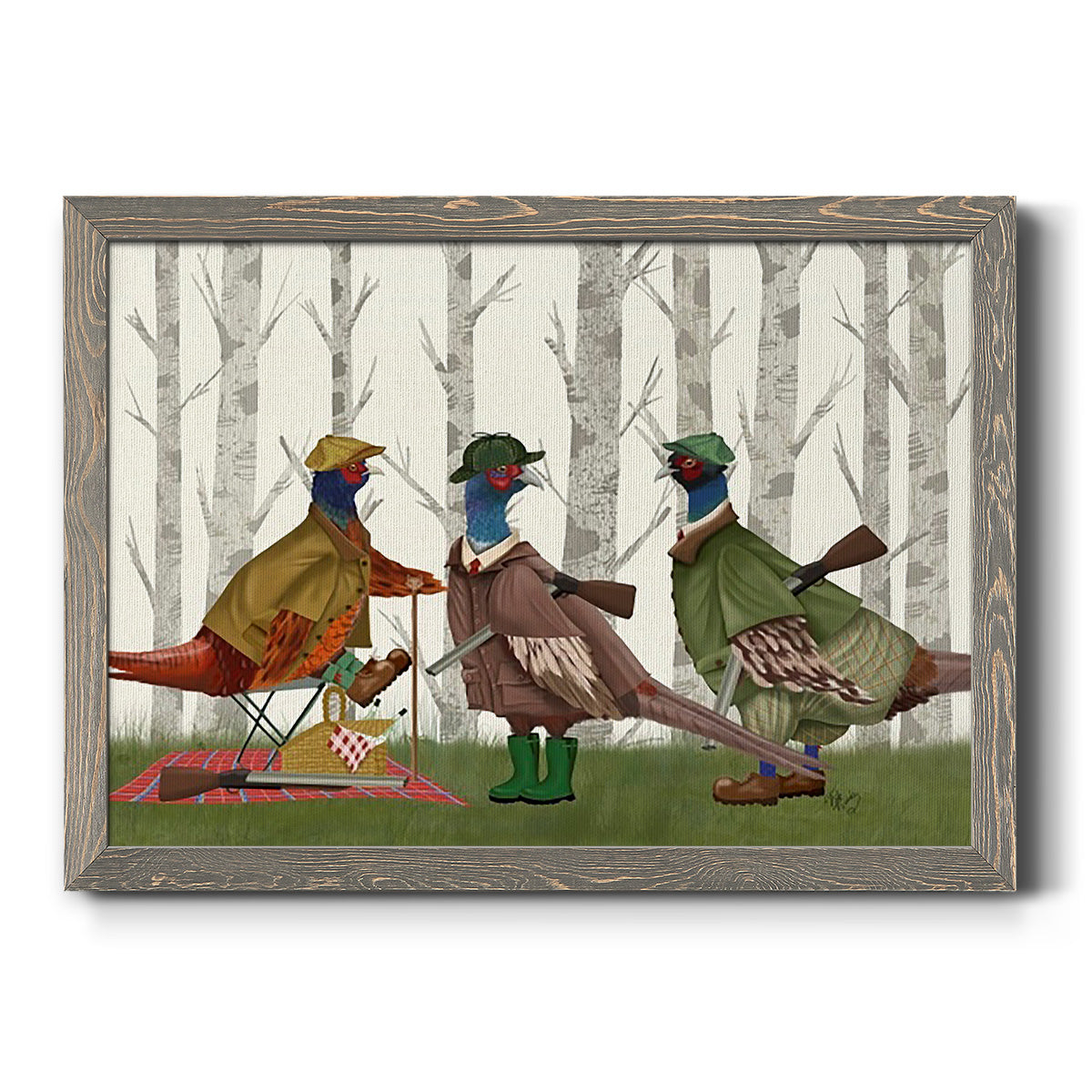 Pheasant Shooting Party Group 1-Premium Framed Canvas - Ready to Hang