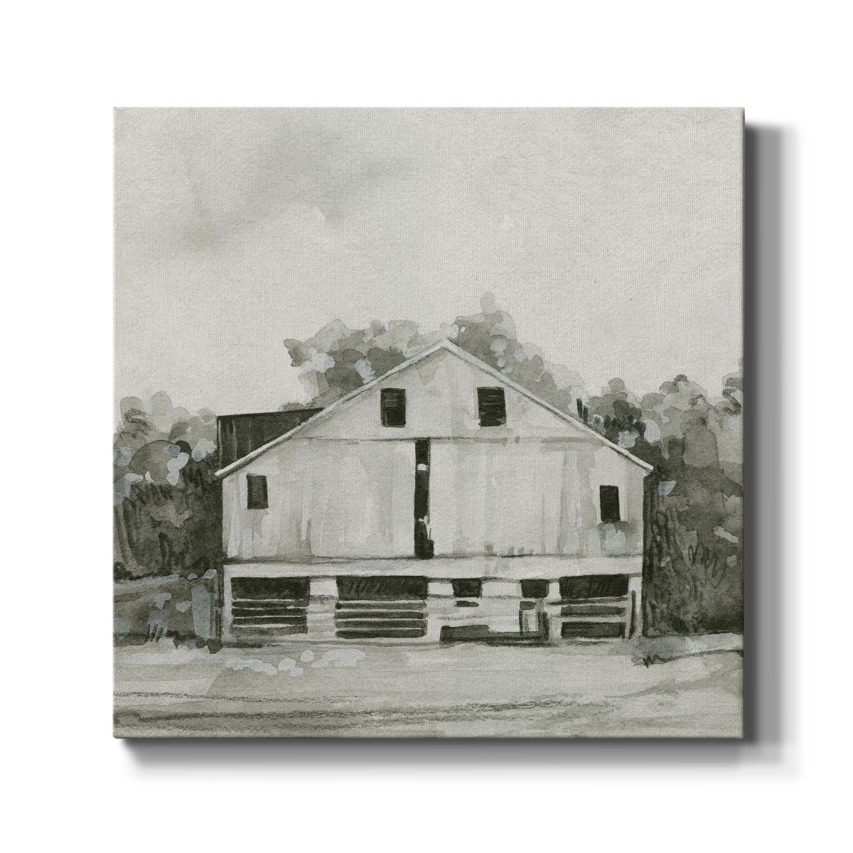 Solemn Barn Sketch I - Canvas Art Print