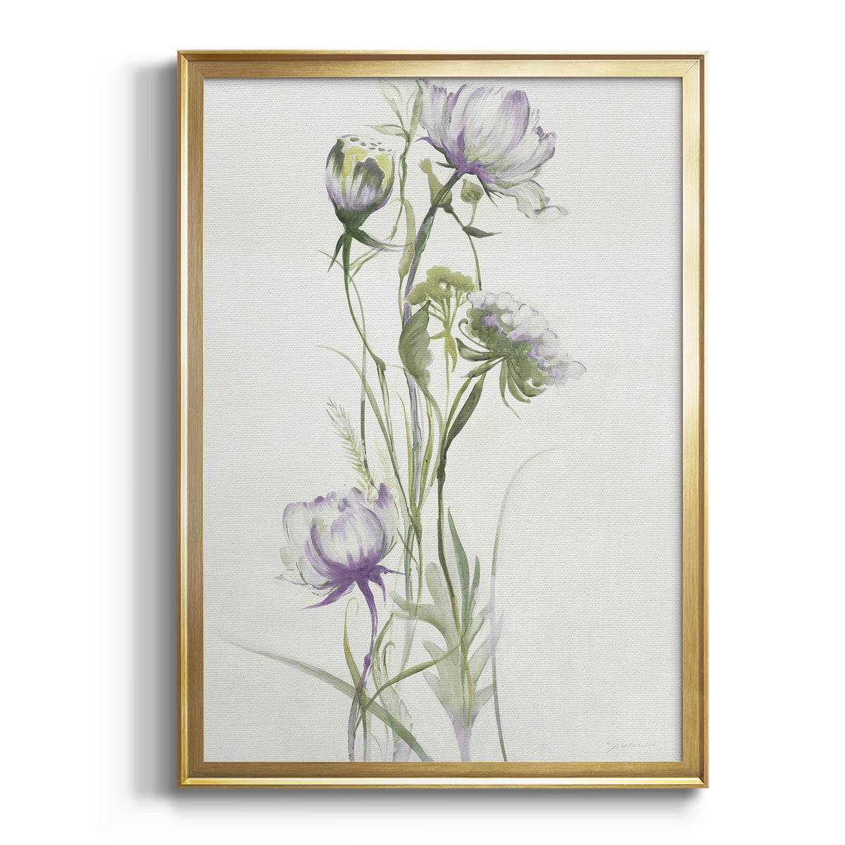 Sepia Botanical Journal I - Modern Framed Canvas Print