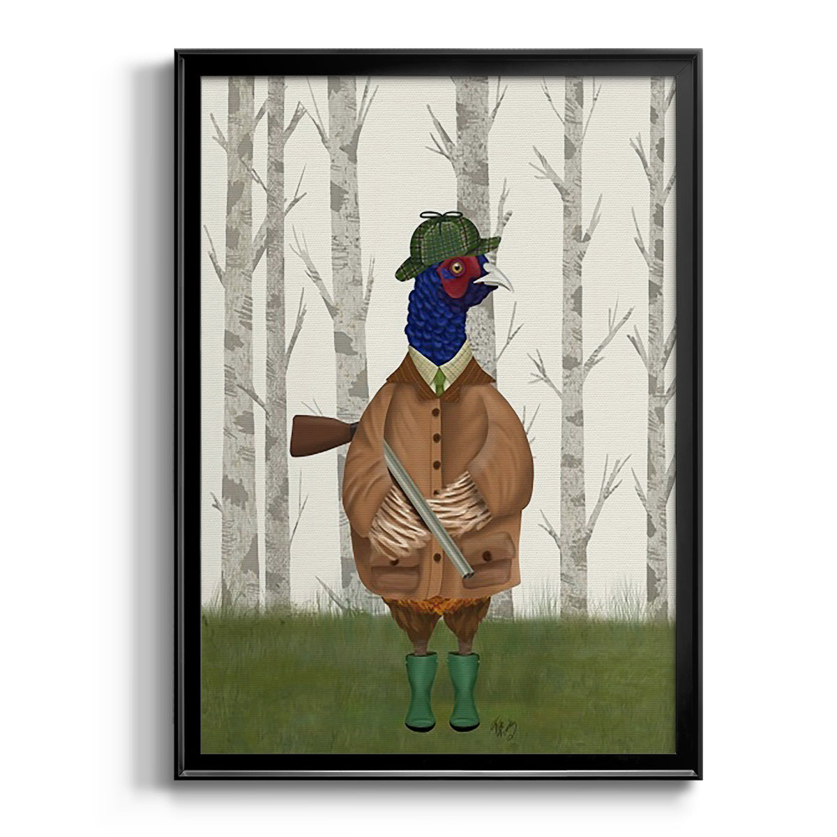 Pheasant Shooting Party 3 Premium Framed Print - Ready to Hang