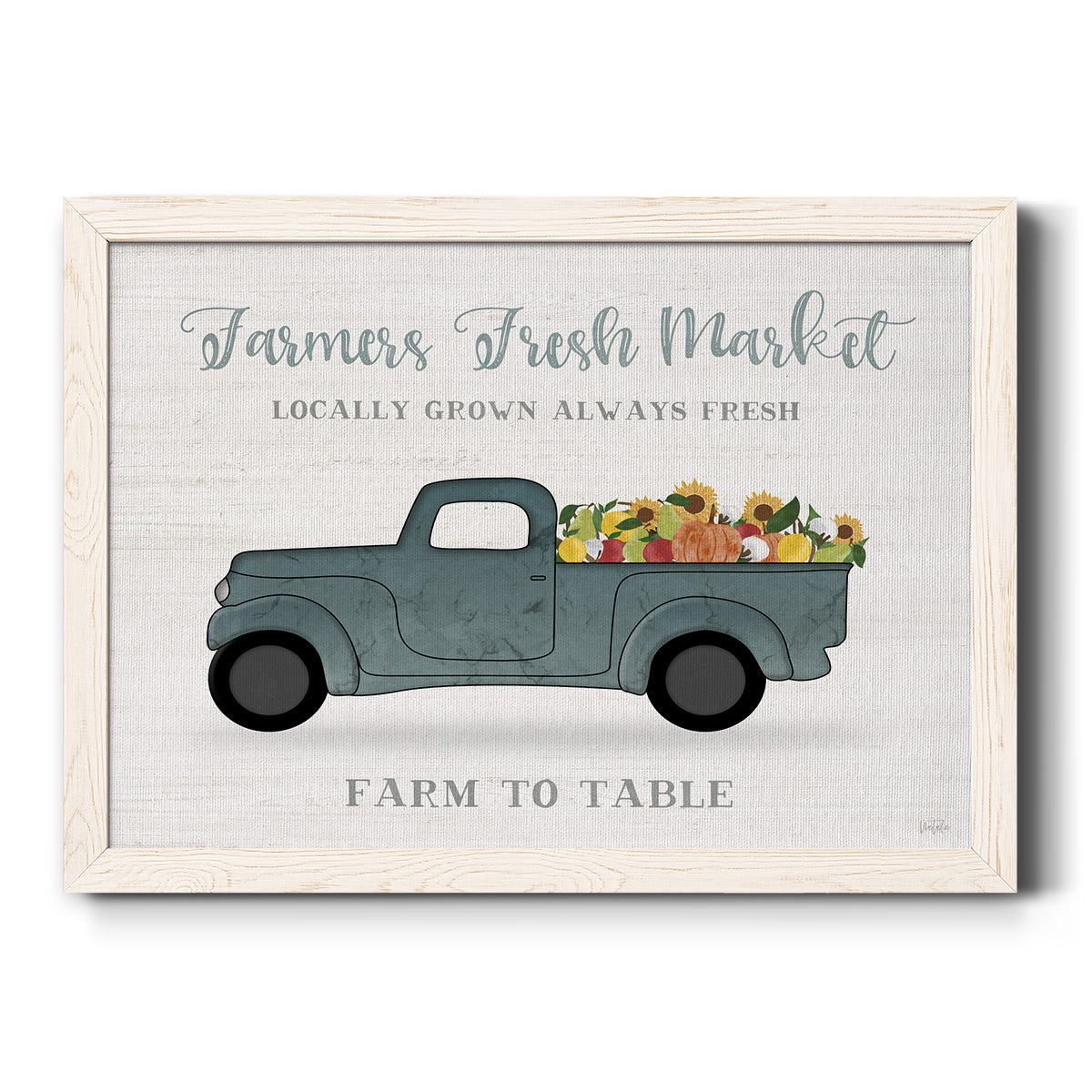 Fresh Sunflowers Truck-Premium Framed Canvas - Ready to Hang