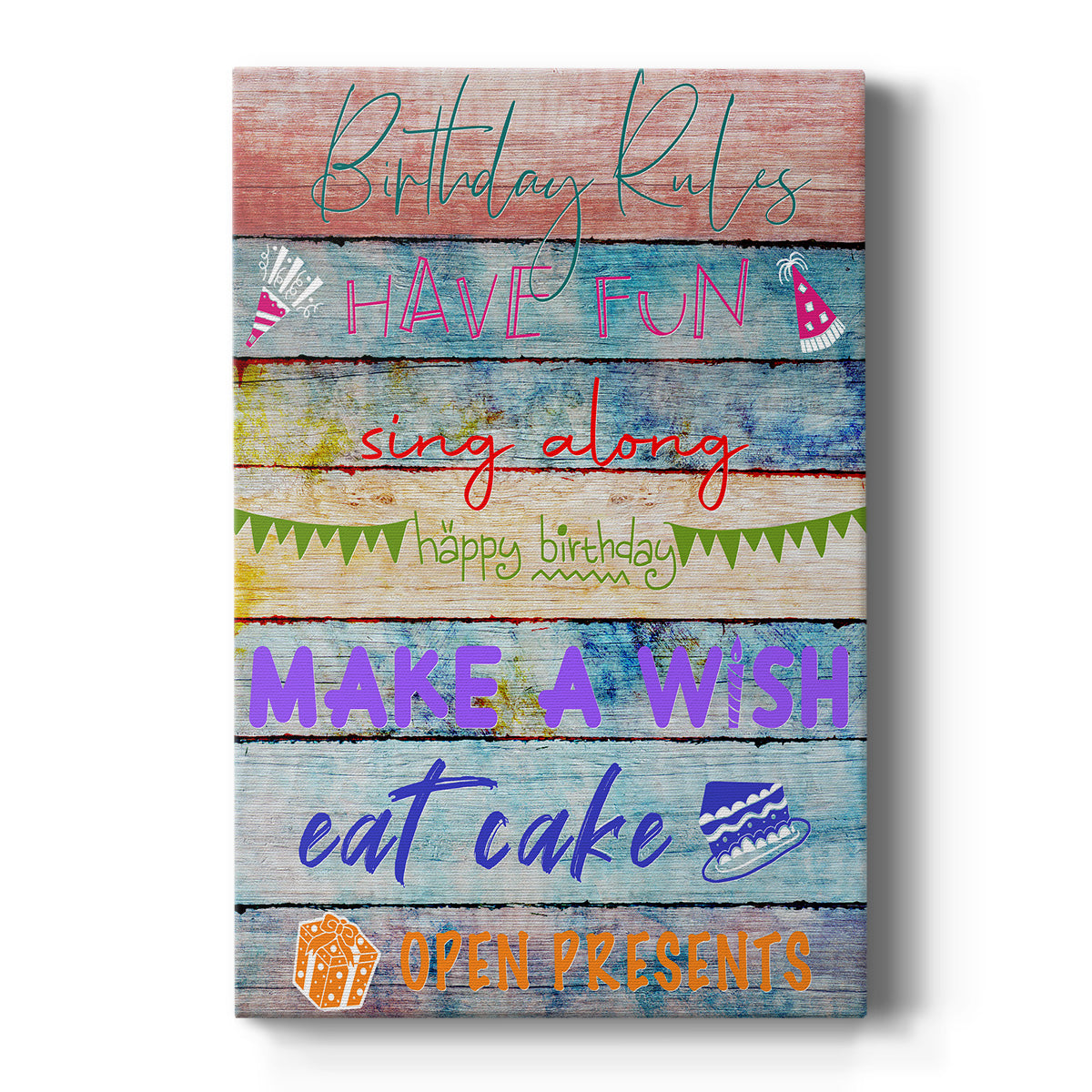 Birthday Rules Premium Gallery Wrapped Canvas - Ready to Hang