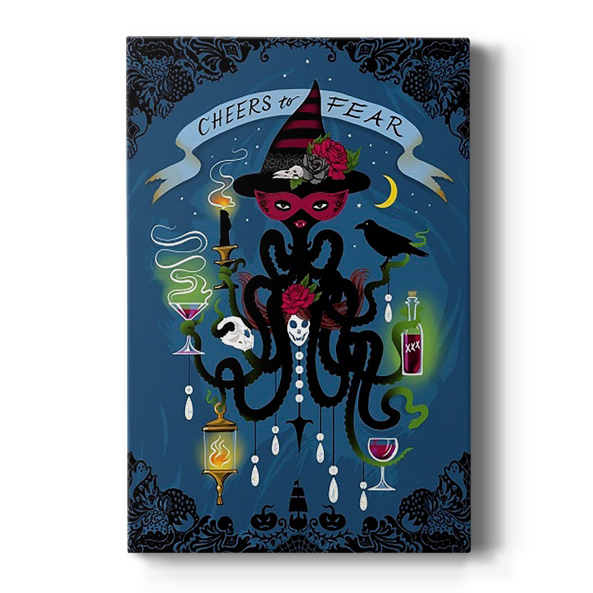 Spooky Cephalopod Chandeliers I - Canvas Art Print