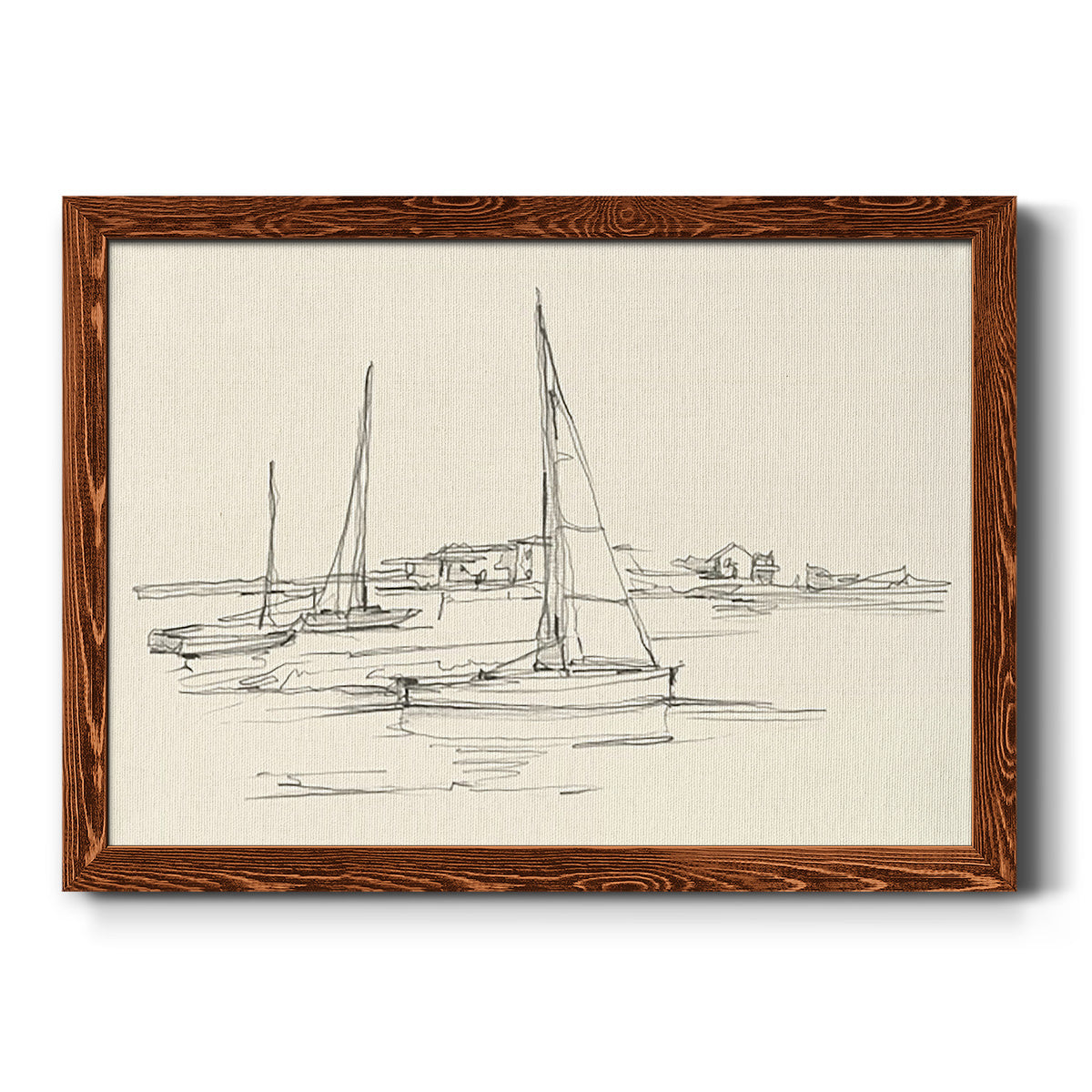 Coastal Contour Sketch I-Premium Framed Canvas - Ready to Hang