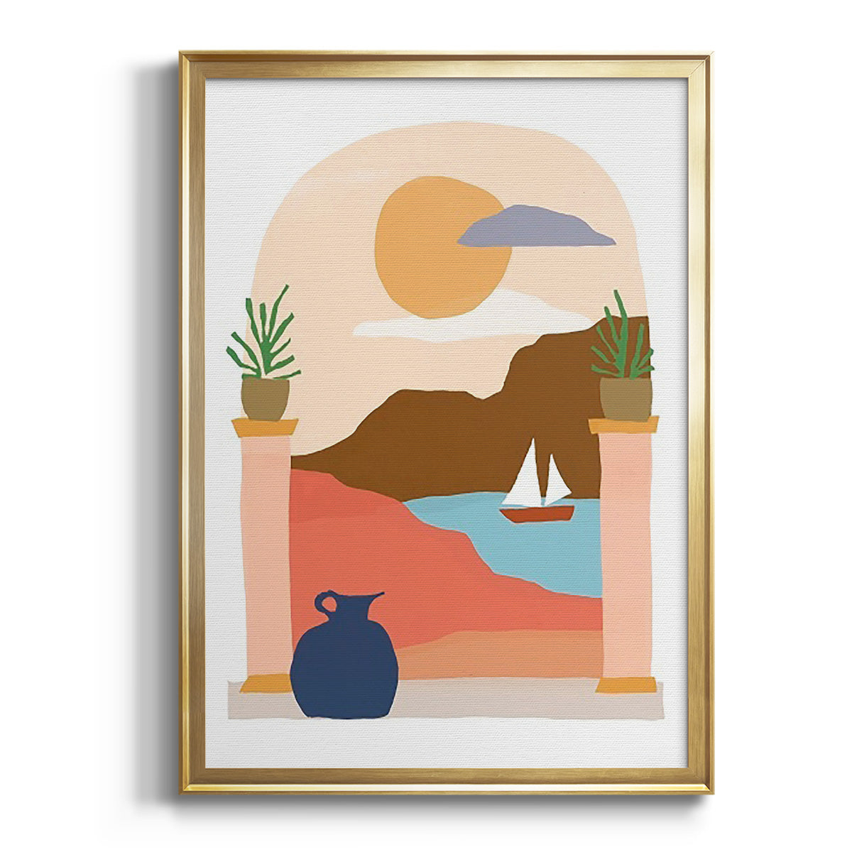 Soft Half Shell I - Modern Framed Canvas Print