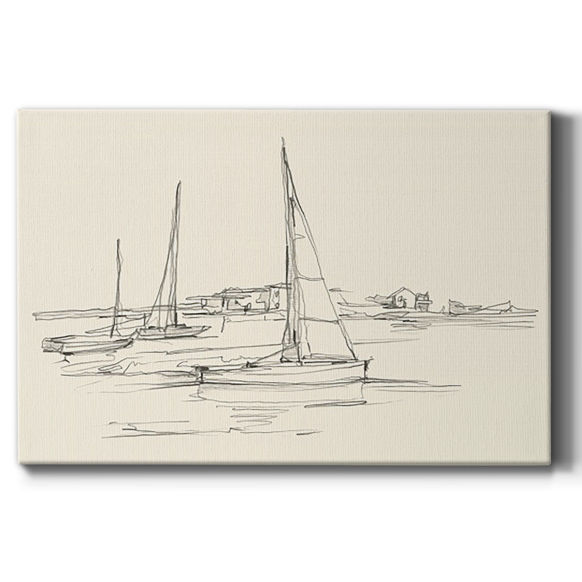 Coastal Contour Sketch I Premium Gallery Wrapped Canvas - Ready to Hang